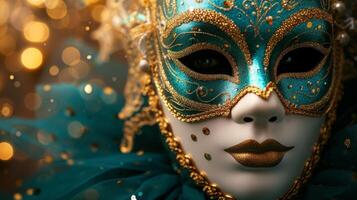 AI generated Elegant captures of glamorous masked balls and masquerade parties held in honor of Mardi Gras photo