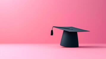 ai generado minimalista antecedentes presentando un solitario graduación gorra foto