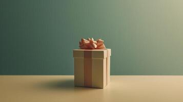 AI generated Clean and minimal scenes highlighting a lone gift box photo