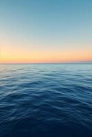AI generated Gradient sky tones merge seamlessly with tranquil sea shades, evoking a peaceful horizon photo