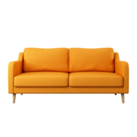 AI generated Sofa. Scandinavian modern minimalist style. Transparent background, isolated image. png