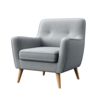 AI generated Upholstered Armchair. Scandinavian modern minimalist style. Transparent background, isolated image. png