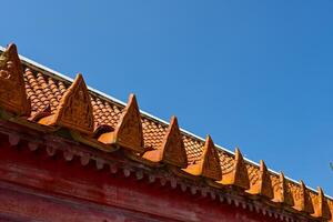 The beauty of the roof of Wat Benchamabophit Church photo