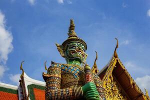 Demon Guardian inside Wat Phra Kaew Grand Palace Bangkok Thailand. photo