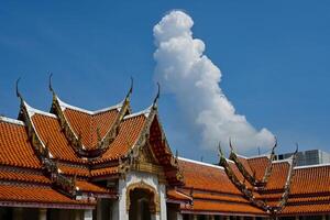 The beauty of the roof of Wat Benchamabophit Church photo