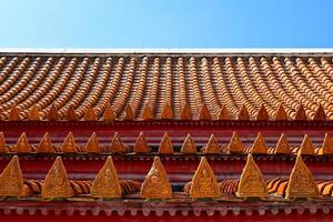 The beauty of the roof of Wat Benchamabophit Church photo