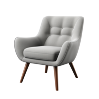 AI generated Soft Chair. Scandinavian modern minimalist style. Transparent background, isolated image. png