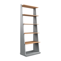 AI generated Freestanding Bookshelf. Scandinavian modern minimalist style. Transparent background, isolated image. png