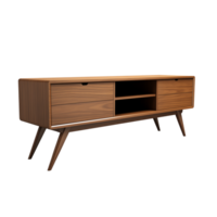 AI generated Media Console. Scandinavian modern minimalist style. Transparent background, isolated image. png