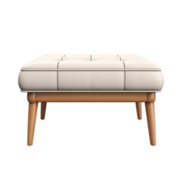 AI generated Ottoman. Scandinavian modern minimalist style. Transparent background, isolated image. png