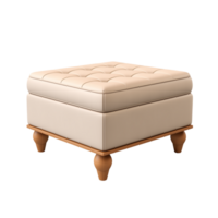 AI generated Ottoman. Scandinavian modern minimalist style. Transparent background, isolated image. png