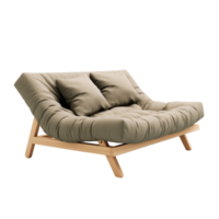 AI generated Futon. Scandinavian modern minimalist style. Transparent background, isolated image. png