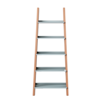 AI generated Ladder Shelf. Scandinavian modern minimalist style. Transparent background, isolated image. png