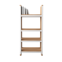 AI generated Freestanding Bookshelf. Scandinavian modern minimalist style. Transparent background, isolated image. png