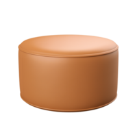 AI generated Round Ottoman Pouf. Scandinavian modern minimalist style. Transparent background, isolated image. png