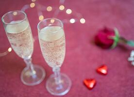 valentines day glasses of champagne close up photo