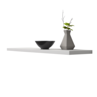 AI generated Floating Corner Shelf. Scandinavian modern minimalist style. Transparent background, isolated image. png