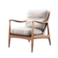 AI generated Lounge Chair. Scandinavian modern minimalist style. Transparent background, isolated image. png