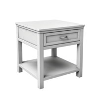 AI generated End Table with Storage. Scandinavian modern minimalist style. Transparent background, isolated image. png