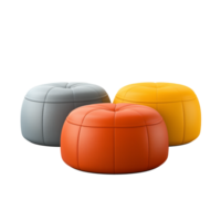 ai généré ottoman pouf. scandinave moderne minimaliste style. transparent arrière-plan, isolé image. png