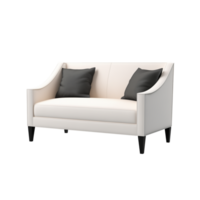 AI generated Loveseat. Scandinavian modern minimalist style. Transparent background, isolated image. png