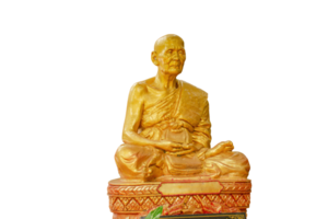 ein Statue von ein Buddha Sitzung auf ein Tabelle png