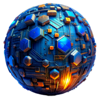 AI generated 3D world global network digital technology png