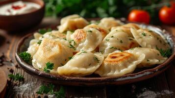 AI generated Traditional russian dumplings photo