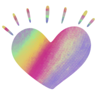 a arco Iris coração água cor pintura para amor conceito png