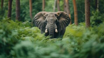 AI generated Gentle Giant. African Elephant in the Wild photo