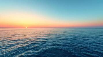 AI generated Gradient sky tones merge seamlessly with tranquil sea shades, evoking a peaceful horizon photo