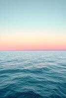 AI generated Gradient sky tones merge seamlessly with tranquil sea shades, evoking a peaceful horizon photo