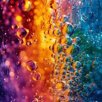 AI generated Vibrant colors and fizzing bubbles create a lively and dynamic composition photo