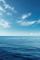 AI generated Gradient sky tones merge seamlessly with tranquil sea shades, evoking a peaceful horizon photo