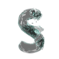 letter logo design water alphabet isolated. 3d illustration render png