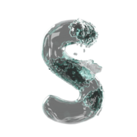 lettre logo conception l'eau alphabet isolé. 3d illustration rendre png