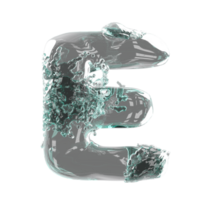 lettre logo conception l'eau alphabet isolé. 3d illustration rendre png