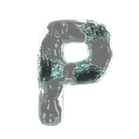 lettre logo conception l'eau alphabet isolé. 3d illustration rendre png