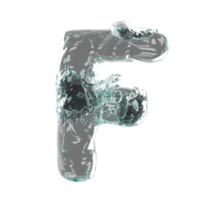 lettre logo conception l'eau alphabet isolé. 3d illustration rendre png