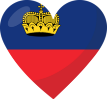Liechtenstein flag heart 3D style. png