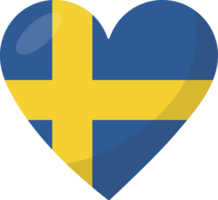 Sverige flagga hjärta 3d stil. png