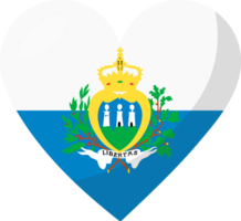 san marino bandera corazón 3d estilo. png