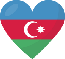 Azerbaijan flag heart 3D style. png