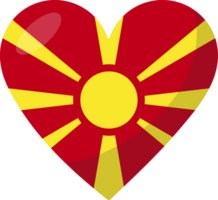 North Macedonia flag heart 3D style. png