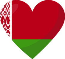Belarus flag heart 3D style. png
