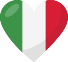 Italy flag heart 3D style. png