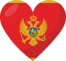 montenegro bandiera cuore 3d stile. png