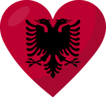 Albanien Flagge Herz 3d Stil. png