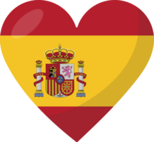 Spain flag heart 3D style. png