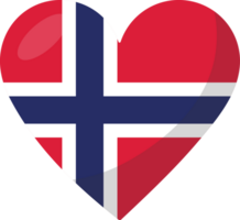 Norway flag heart 3D style. png